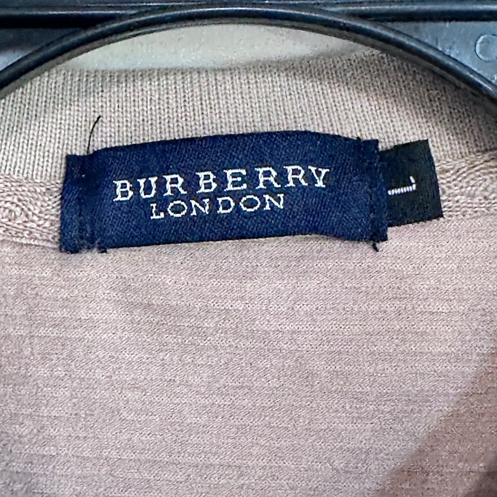 Burberry London Men's Tan Textured Polo Shirt with Embroidered Horse - Picture 7 of 7